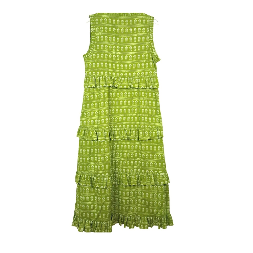 Livro Julie Green Patterned Cotton Ruffle Tiered Maxi Dress Medium - Picture 15 of 16